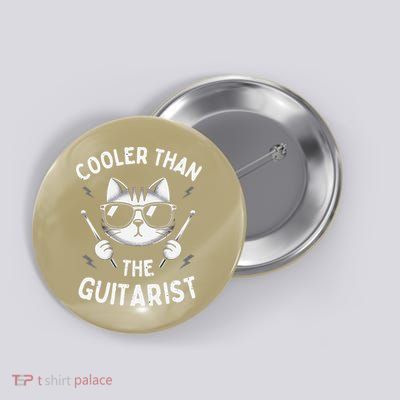 Cooler Than The Guitarist  Funny Drummer Gift Button