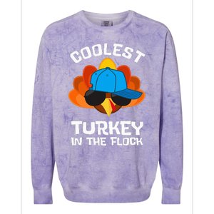 Coolest Turkey  Thanksgiving  Turkey Colorblast Crewneck Sweatshirt