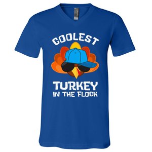 Coolest Turkey  Thanksgiving  Turkey V-Neck T-Shirt