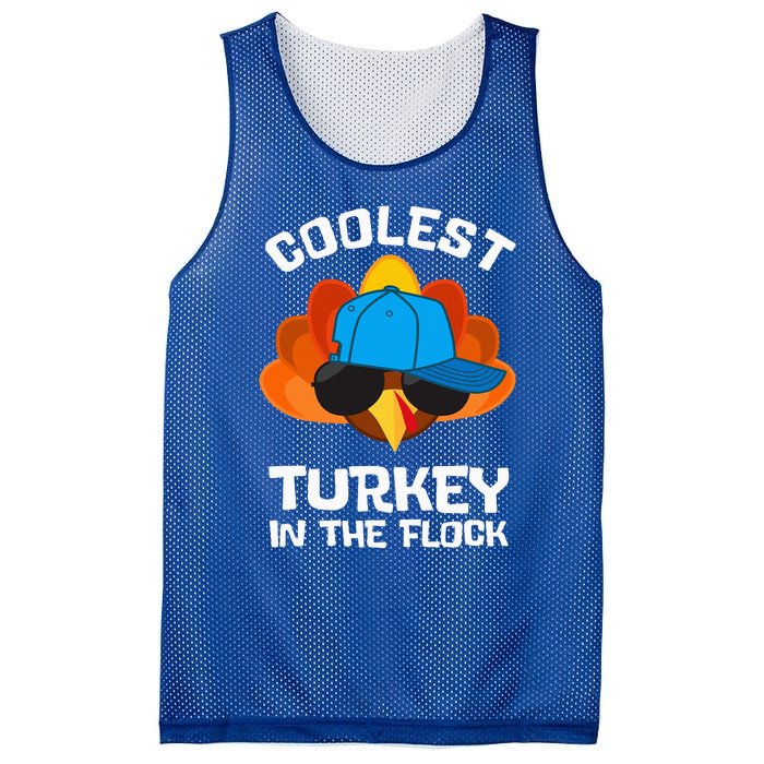 Coolest Turkey  Thanksgiving  Turkey Mesh Reversible Basketball Jersey Tank