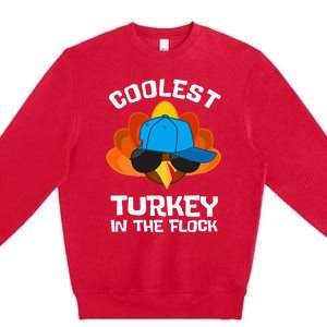 Coolest Turkey  Thanksgiving  Turkey Premium Crewneck Sweatshirt