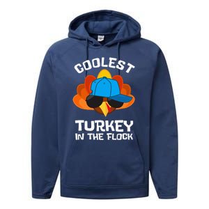 Coolest Turkey  Thanksgiving  Turkey Performance Fleece Hoodie