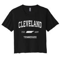 Cleveland Tennessee Tn Vintage Sports Women's Crop Top Tee