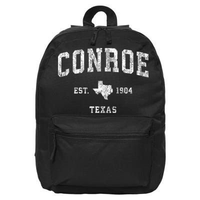 Conroe Texas Tx Vintage Athletic Sports Design 16 in Basic Backpack