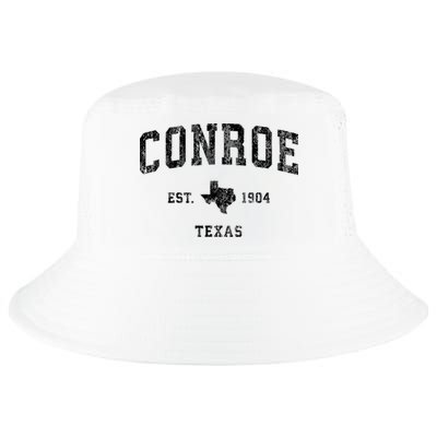 Conroe Texas Tx Vintage Athletic Sports Design Cool Comfort Performance Bucket Hat