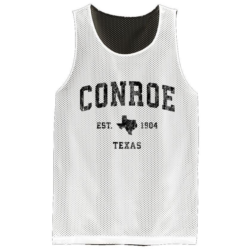 Conroe Texas Tx Vintage Athletic Sports Design Mesh Reversible Basketball Jersey Tank