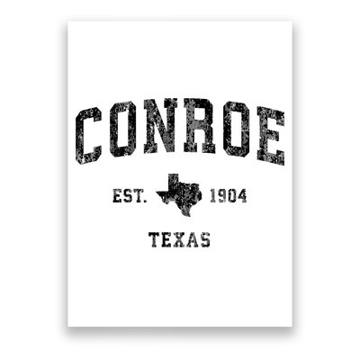 Conroe Texas Tx Vintage Athletic Sports Design Poster