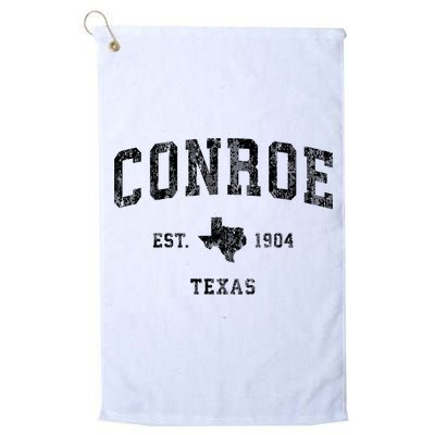 Conroe Texas Tx Vintage Athletic Sports Design Golf Towel