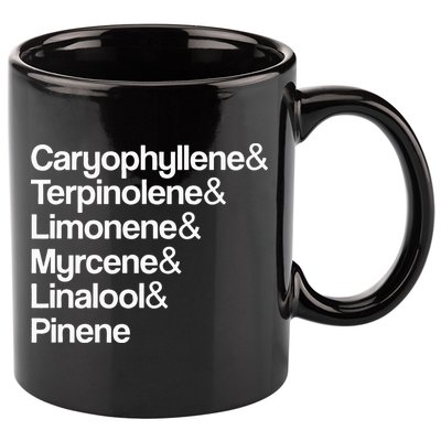 Cannabis Terpenes Terps List Marijuana Smoker Toker 420 Weed 11oz C Handle Ceramic Mug