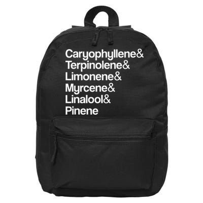 Cannabis Terpenes Terps List Marijuana Smoker Toker 420 Weed 16 in Basic Backpack