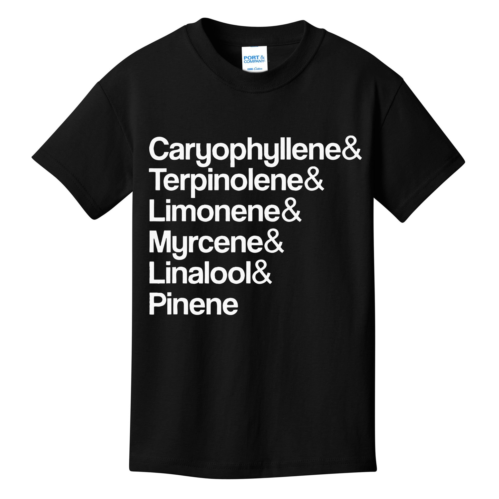Cannabis Terpenes Terps List Marijuana Smoker Toker 420 Weed Kids T-Shirt