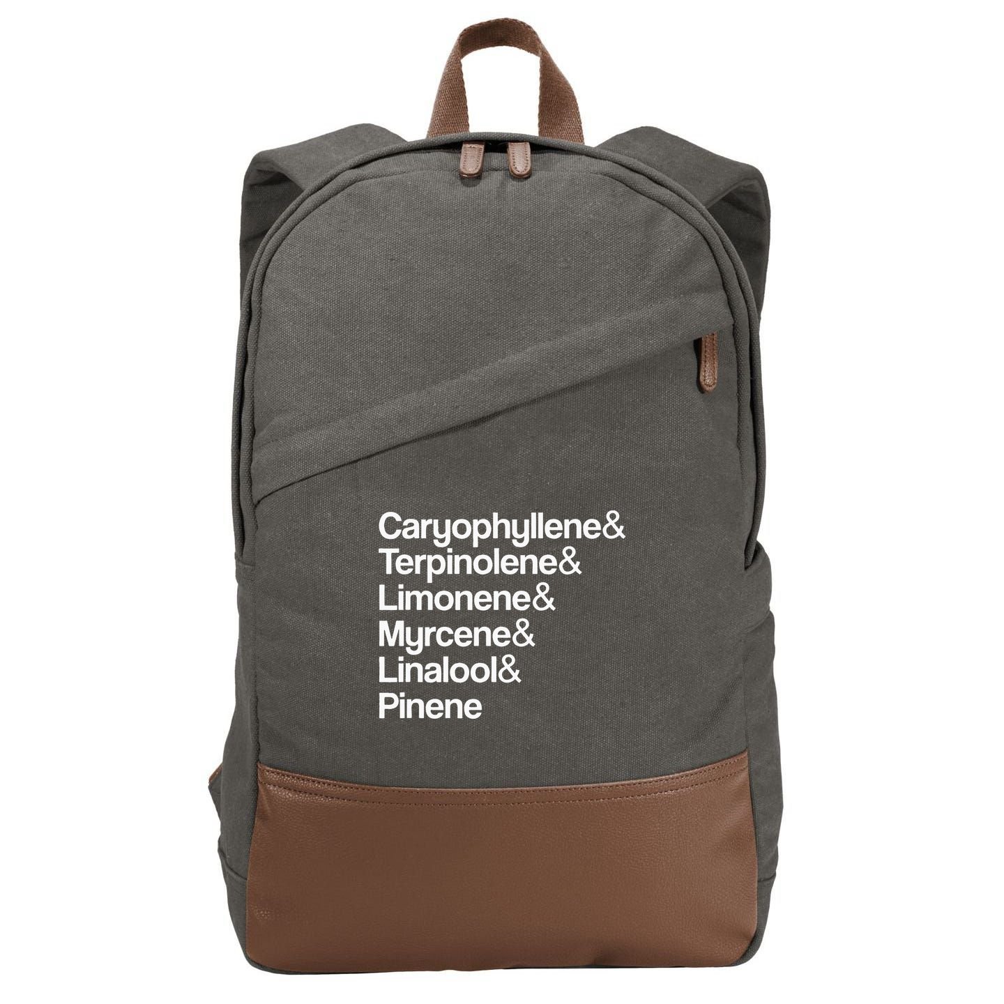 Cannabis Terpenes Terps List Marijuana Smoker Toker 420 Weed Cotton Canvas Backpack