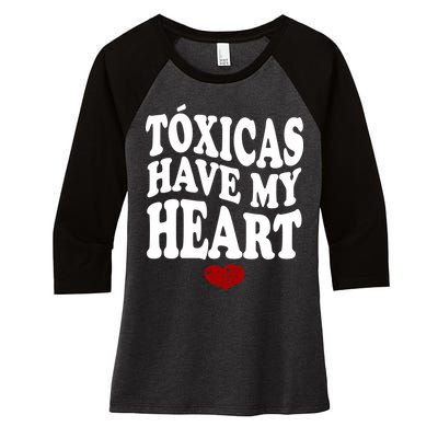 Chicos Toxicos TóXicas Have My Heart Women's Tri-Blend 3/4-Sleeve Raglan Shirt