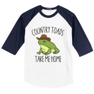 Country Toad Take Me Home Funny Toad Cowboy Hat Baseball Sleeve Shirt