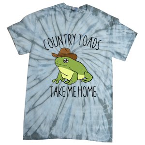 Country Toad Take Me Home Funny Toad Cowboy Hat Tie-Dye T-Shirt