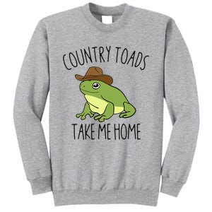 Country Toad Take Me Home Funny Toad Cowboy Hat Tall Sweatshirt