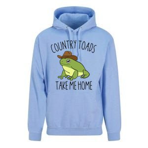 Country Toad Take Me Home Funny Toad Cowboy Hat Unisex Surf Hoodie