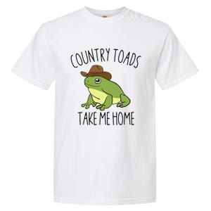 Country Toad Take Me Home Funny Toad Cowboy Hat Garment-Dyed Heavyweight T-Shirt