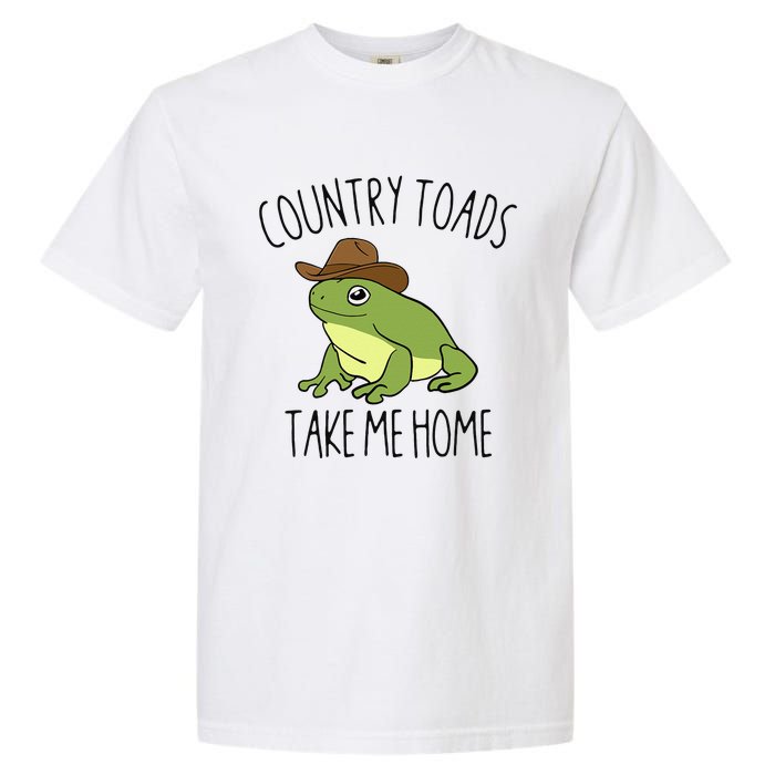 Country Toad Take Me Home Funny Toad Cowboy Hat Garment-Dyed Heavyweight T-Shirt