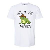 Country Toad Take Me Home Funny Toad Cowboy Hat Softstyle CVC T-Shirt