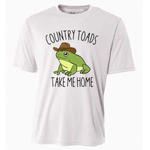 Country Toad Take Me Home Funny Toad Cowboy Hat Cooling Performance Crew T-Shirt