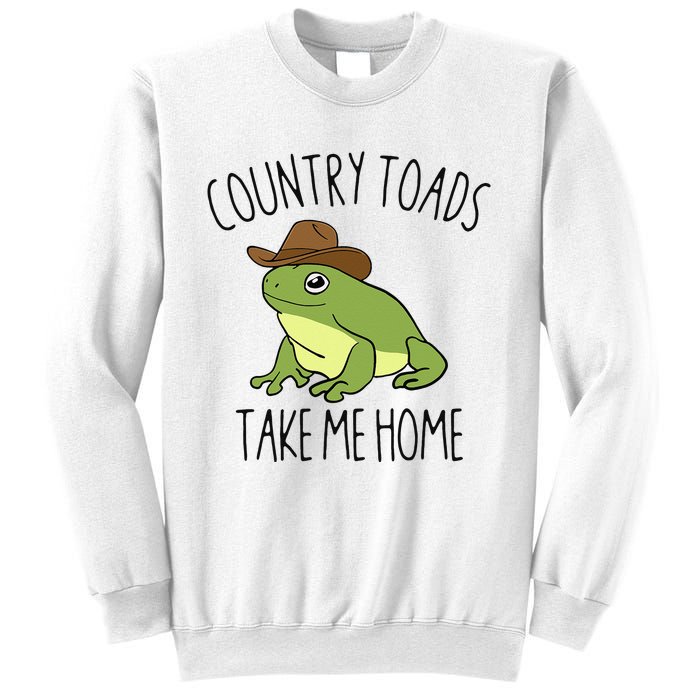 Country Toad Take Me Home Funny Toad Cowboy Hat Sweatshirt