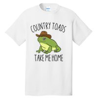 Country Toad Take Me Home Funny Toad Cowboy Hat Tall T-Shirt