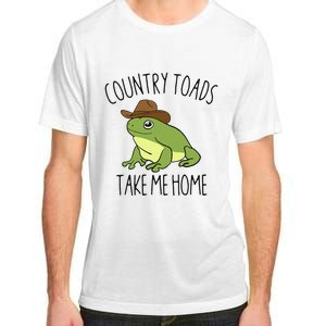 Country Toad Take Me Home Funny Toad Cowboy Hat Adult ChromaSoft Performance T-Shirt