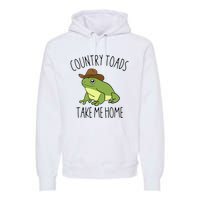 Country Toad Take Me Home Funny Toad Cowboy Hat Premium Hoodie