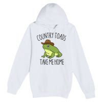 Country Toad Take Me Home Funny Toad Cowboy Hat Premium Pullover Hoodie