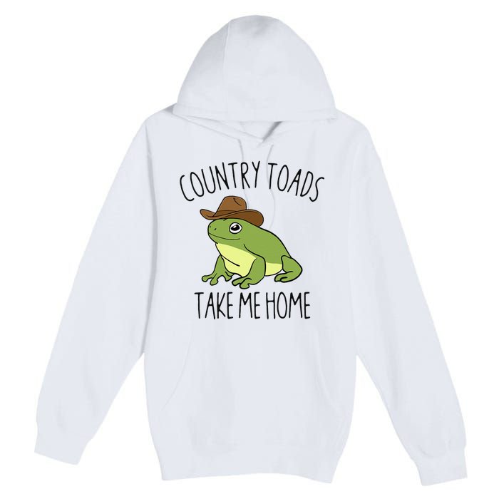 Country Toad Take Me Home Funny Toad Cowboy Hat Premium Pullover Hoodie