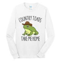 Country Toad Take Me Home Funny Toad Cowboy Hat Tall Long Sleeve T-Shirt