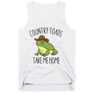 Country Toad Take Me Home Funny Toad Cowboy Hat Tank Top