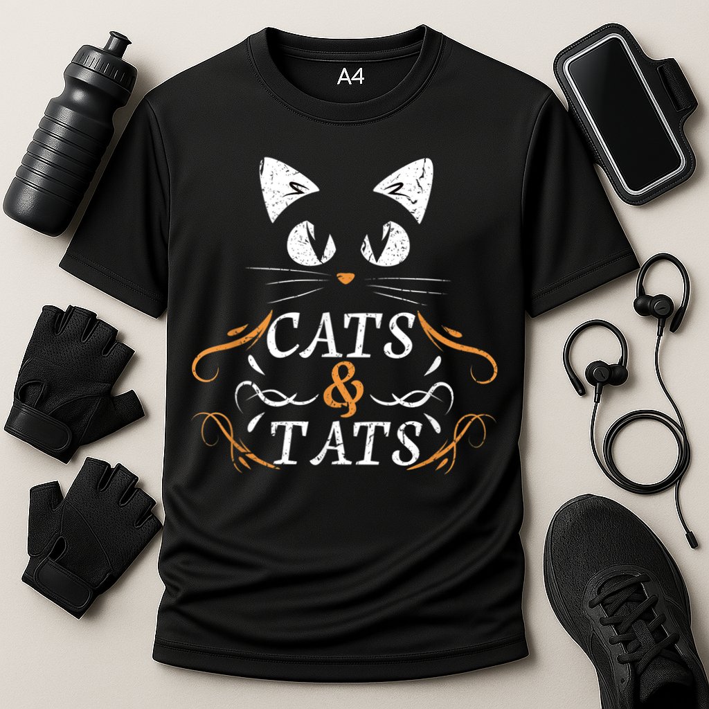 Cats & Tats Tattoo Artist Body Art Ink Cat Mom Cat Dad Cooling Performance Crew T-Shirt