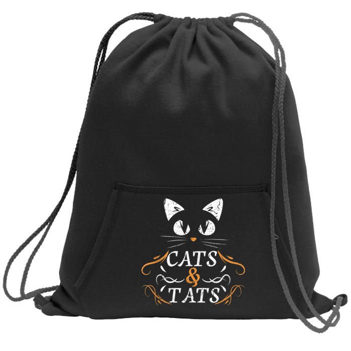 Cats & Tats Tattoo Artist Body Art Ink Cat Mom Cat Dad Sweatshirt Cinch Pack Bag