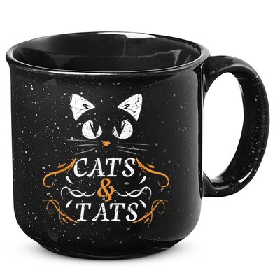 Cats & Tats Tattoo Artist Body Art Ink Cat Mom Cat Dad 15oz Campfire Ceramic Mug