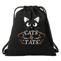 Cats & Tats Tattoo Artist Body Art Ink Cat Mom Cat Dad Drawstring Bag