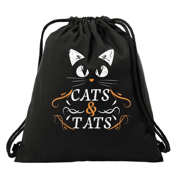 Cats & Tats Tattoo Artist Body Art Ink Cat Mom Cat Dad Drawstring Bag