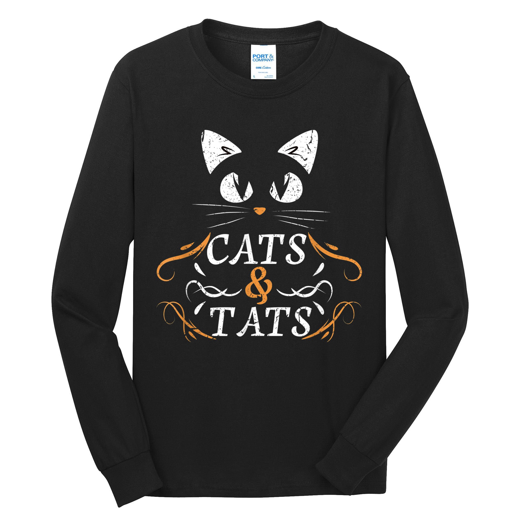 Cats & Tats Tattoo Artist Body Art Ink Cat Mom Cat Dad Tall Long Sleeve T-Shirt