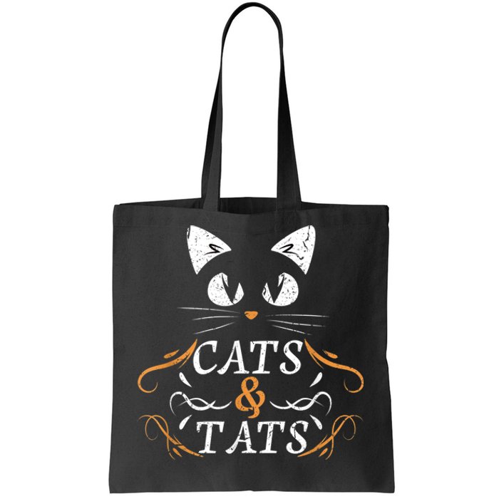 Cats & Tats Tattoo Artist Body Art Ink Cat Mom Cat Dad Tote Bag