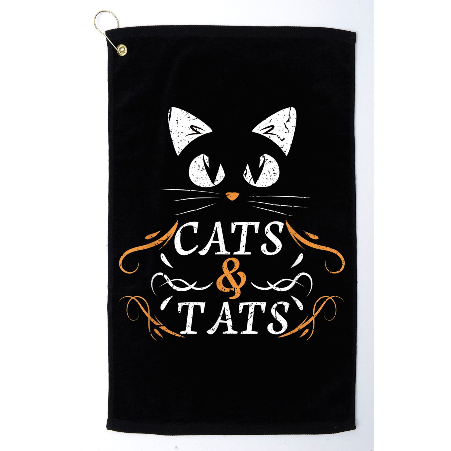 Cats & Tats Tattoo Artist Body Art Ink Cat Mom Cat Dad Golf Towel