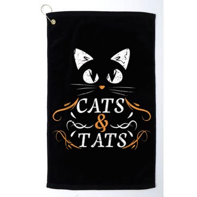 Cats & Tats Tattoo Artist Body Art Ink Cat Mom Cat Dad Platinum Collection Golf Towel