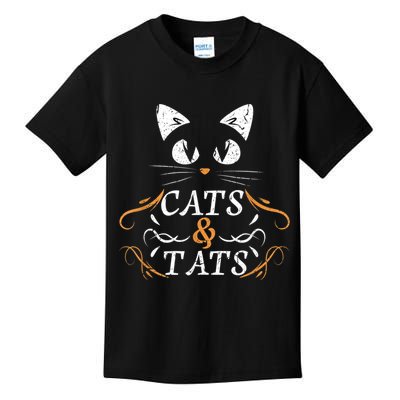 Cats & Tats Tattoo Artist Body Art Ink Cat Mom Cat Dad Kids T-Shirt