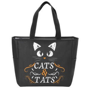 Cats & Tats Tattoo Artist Body Art Ink Cat Mom Cat Dad Zip Tote Bag