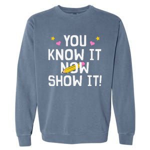 Cool Teacher Testing For Test Day Math Science Garment-Dyed Sweatshirt