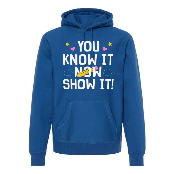 Cool Teacher Testing For Test Day Math Science Premium Hoodie