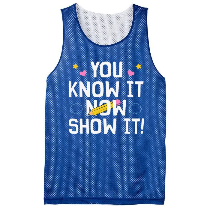 Cool Teacher Testing For Test Day Math Science Mesh Reversible Basketball Jersey Tank