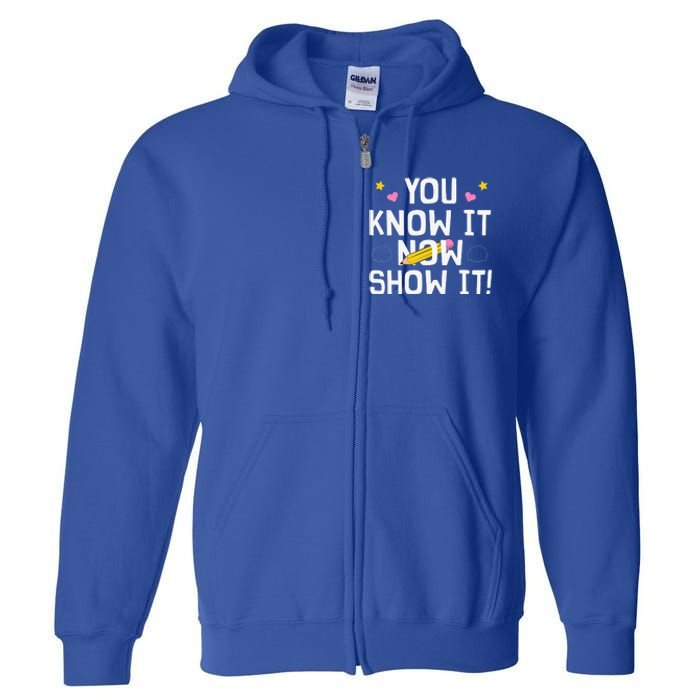 Cool Teacher Testing For Test Day Math Science Full Zip Hoodie