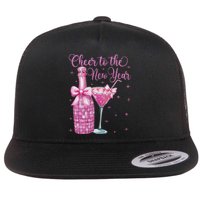 Cheer To The New Year Happy New Year 2025 Party Flat Bill Trucker Hat