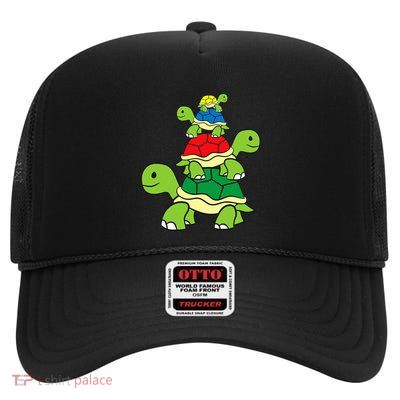 Cute Turtle Tortoises Ocean Love Sea Turtles High Crown Mesh Back Trucker Hat